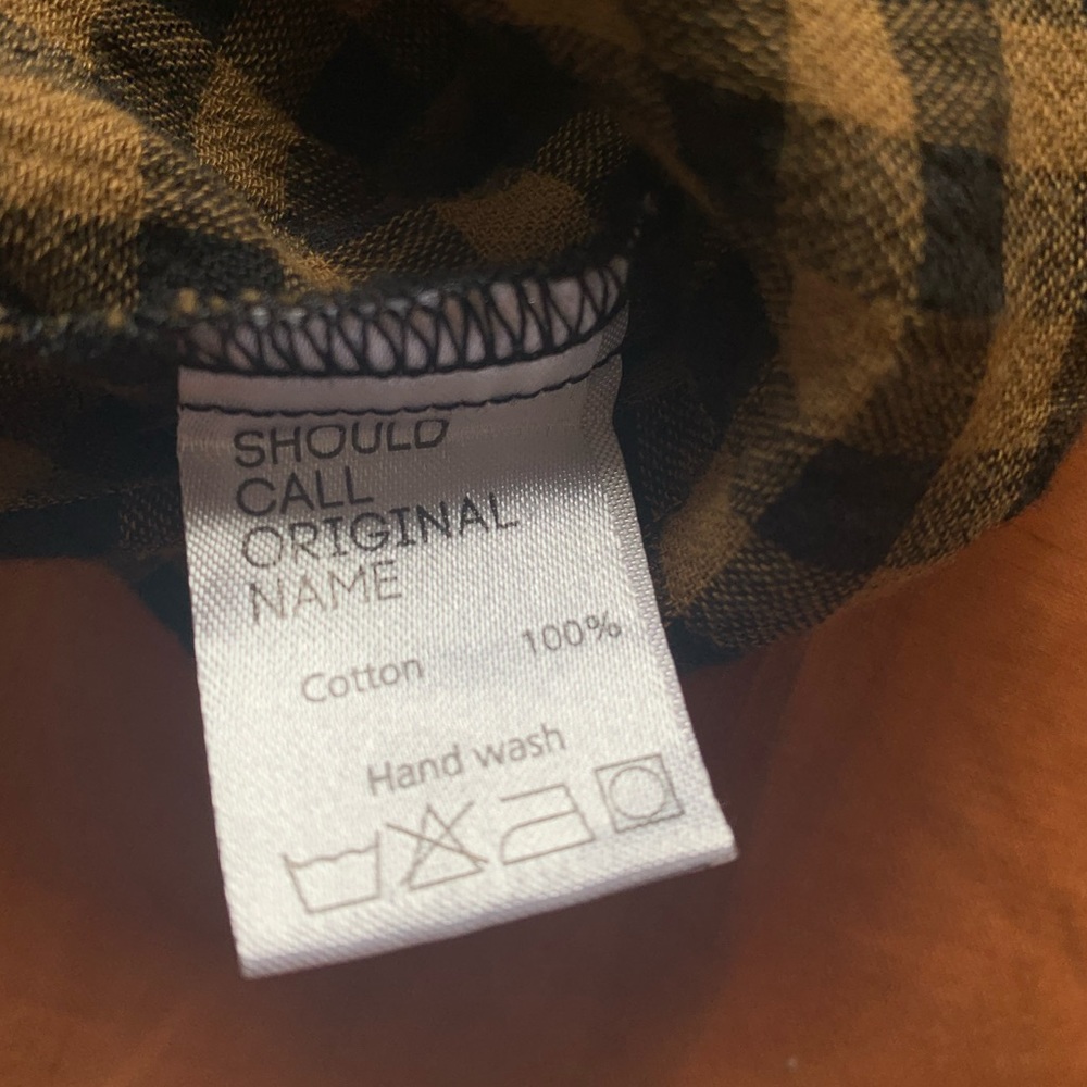 Gingham/Buffalo Check Cropped Blouse, Size M - Picture 6 of 6